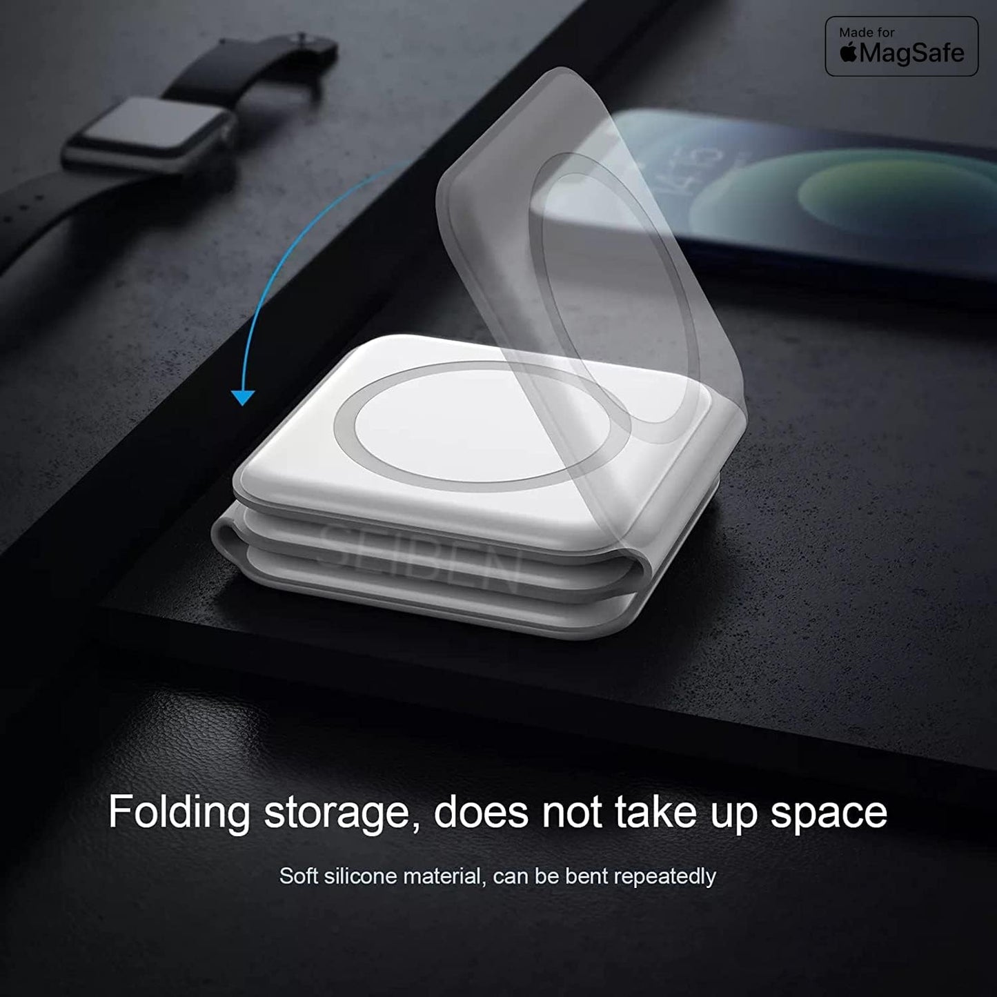 3-in-1 Foldable MagSafe Wireless Charger for iPhone, AirPods & Apple Watch - UrbanTeer