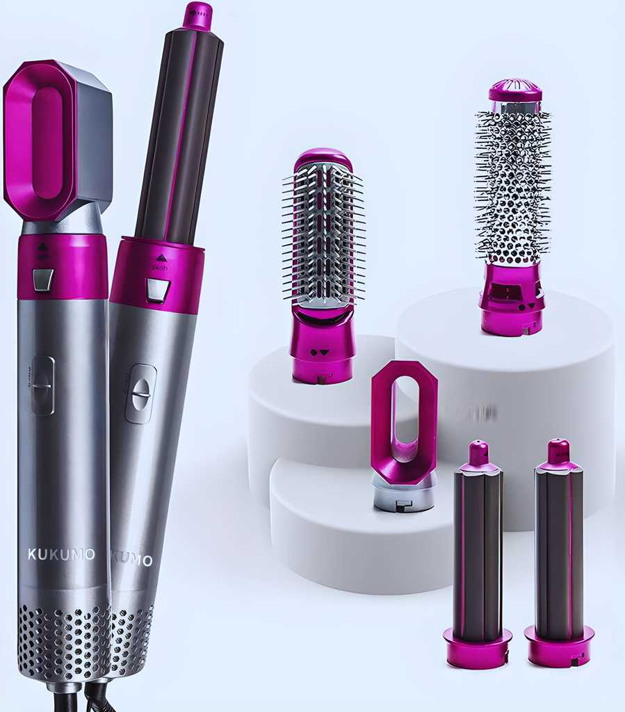 5-in-1 Hair Styler Pro: Dryer, Curler & Volumizer with Ionic Care - UrbanTeer