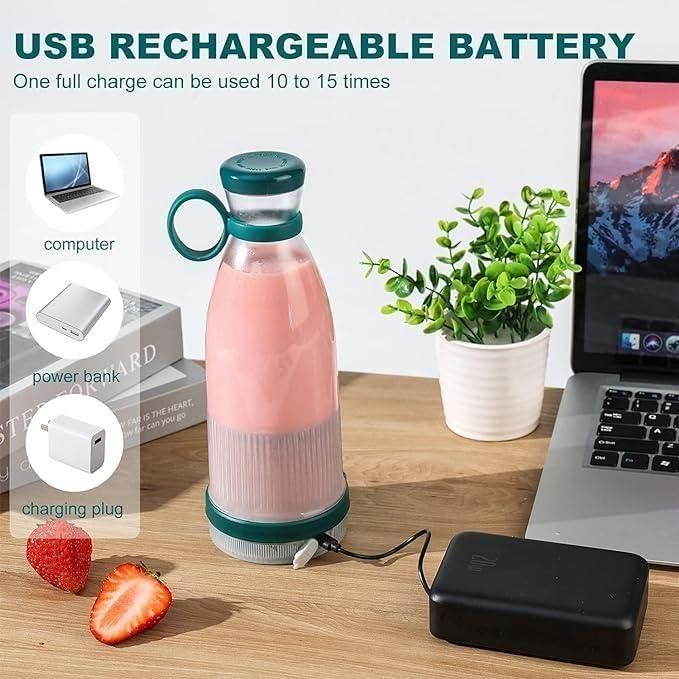 Portable USB Rechargeable Mini Juicer Blender for Travel & Outdoor Use