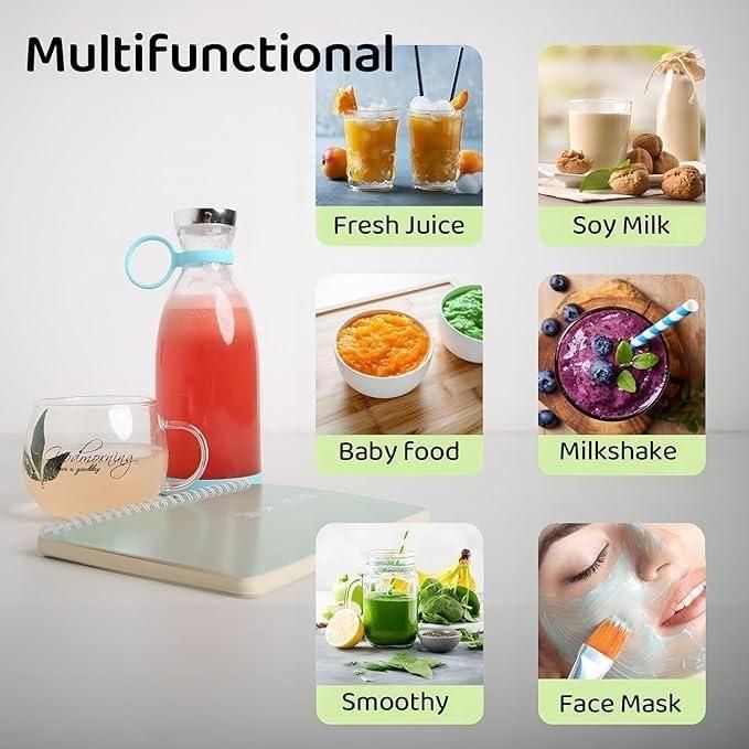 Portable USB Rechargeable Mini Juicer Blender for Travel & Outdoor Use
