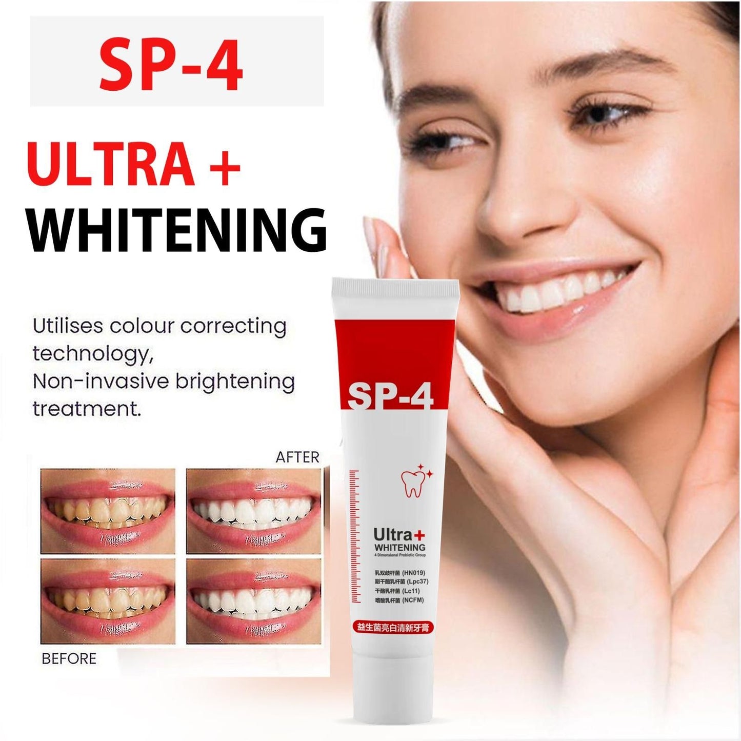 SP-4 Probiotic Whitening Toothpaste – Natural Teeth Whitening, Fresh Breath & Oral Care Buy 1 Get 1 Free