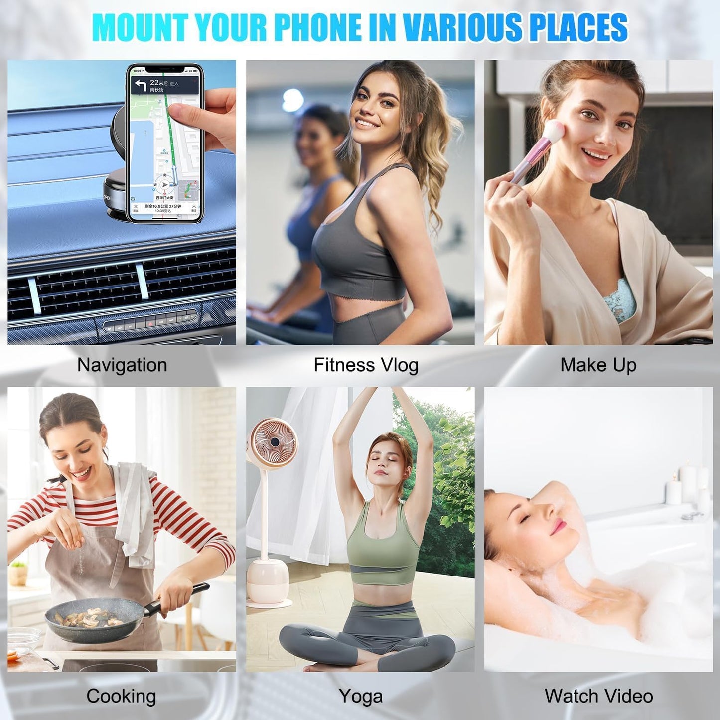 360° Vacuum Suction Phone Holder | Ultra Grip Car Mount for All Phones – Strong Magnetic Lock, Multi-Surface, Heat Resistant