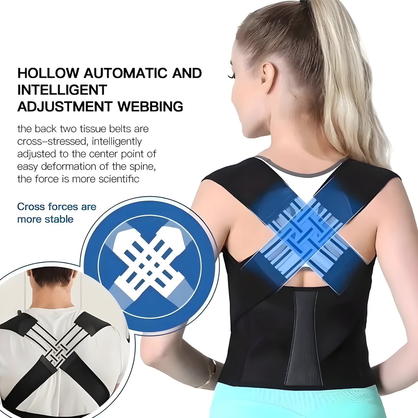 Adjustable Back Posture Corrector Belt for Men & Women – Pain Relief & Spine Support with Free Posture Guide