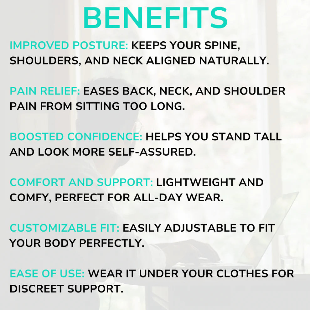 Adjustable Back Posture Corrector Belt for Men & Women – Pain Relief & Spine Support with Free Posture Guide