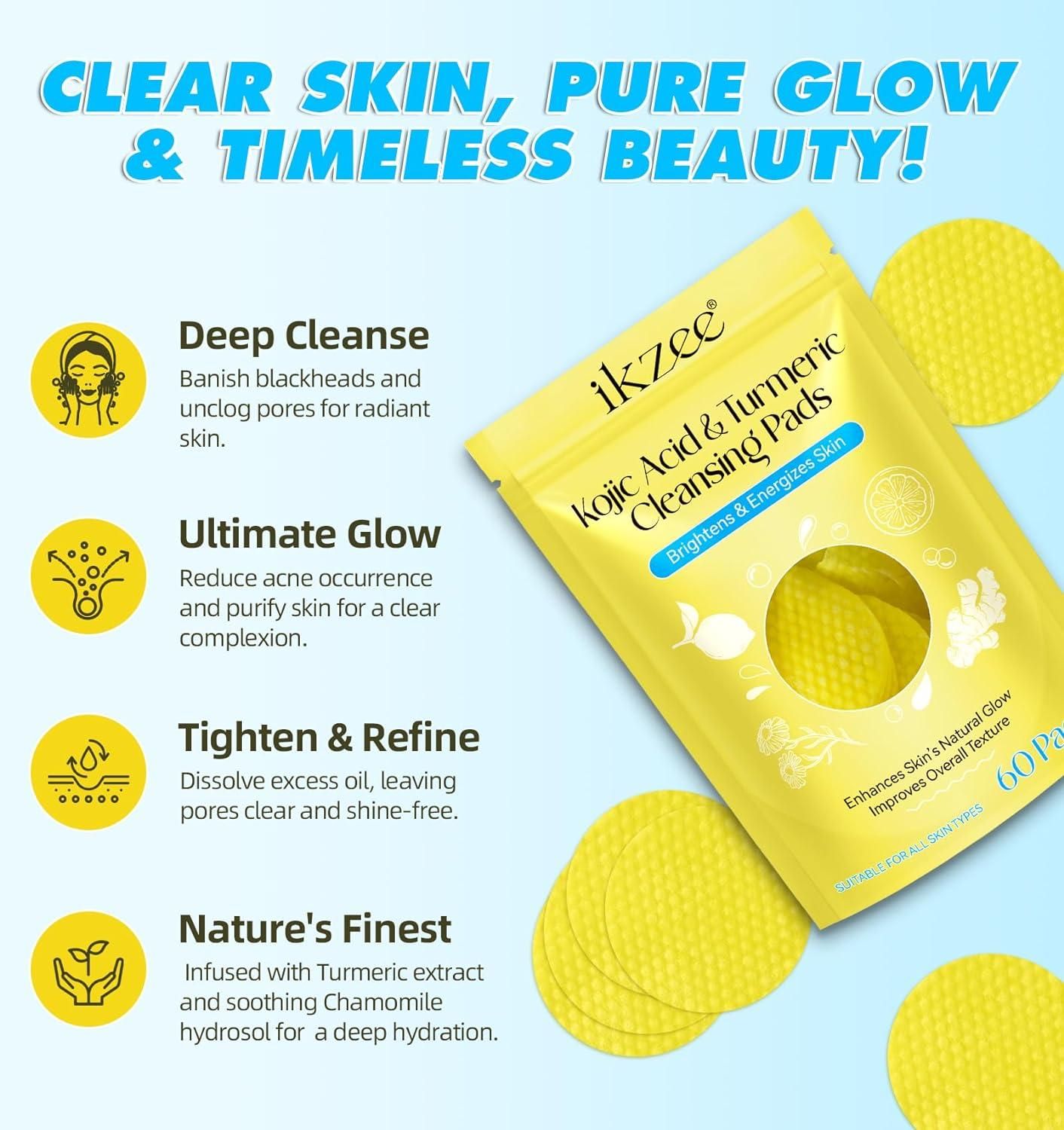 Brightening Cleansing Pads with Turmeric & Kojic Acid - UrbanTeer