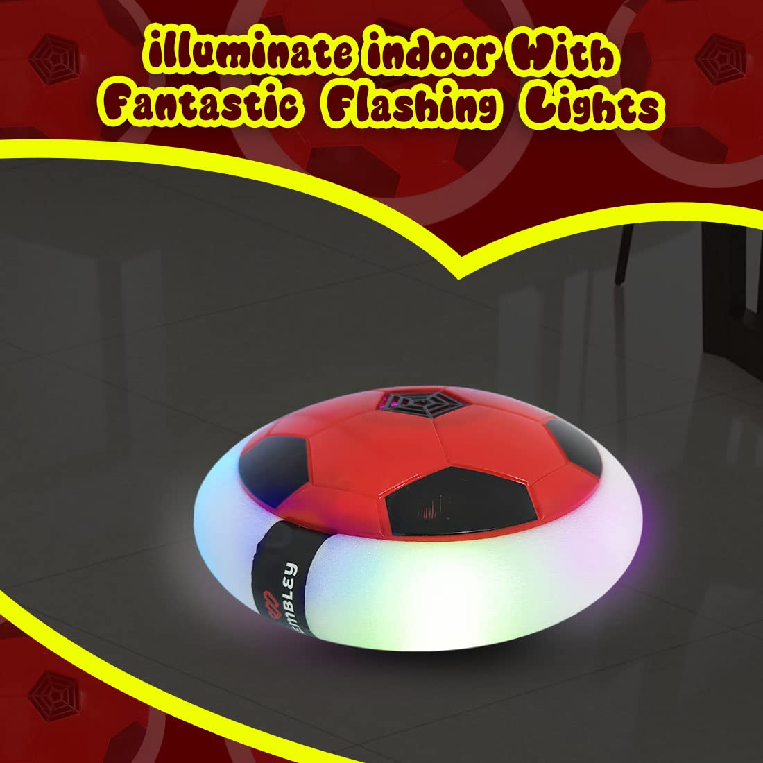 Magic Air Soccer Ball for Toddlers with Flashing Colored LED Lights - UrbanTeer