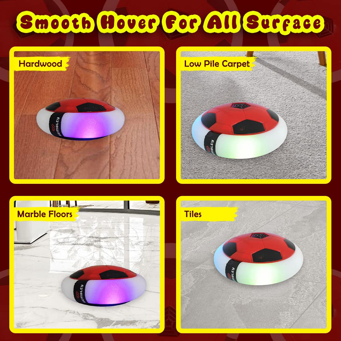 Magic Air Soccer Ball for Toddlers with Flashing Colored LED Lights - UrbanTeer