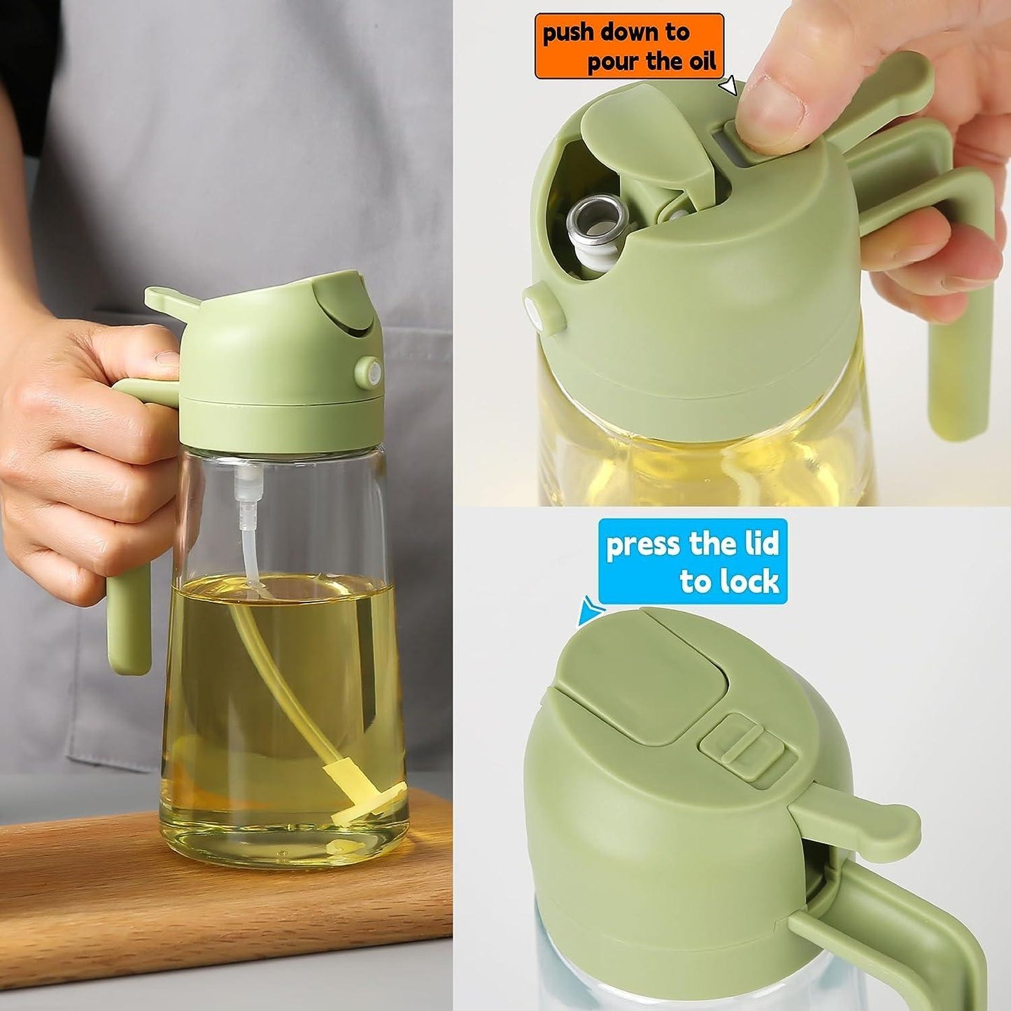 Portable Sprayer & Oil Dispenser – Dual Mode Glass Bottle for Kitchen & BBQ - UrbanTeer