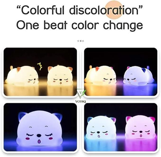 Silicone Cat Night Light – USB Rechargeable Baby Lamp - UrbanTeer