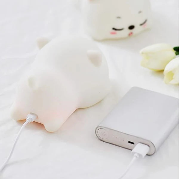 Silicone Cat Night Light – USB Rechargeable Baby Lamp - UrbanTeer