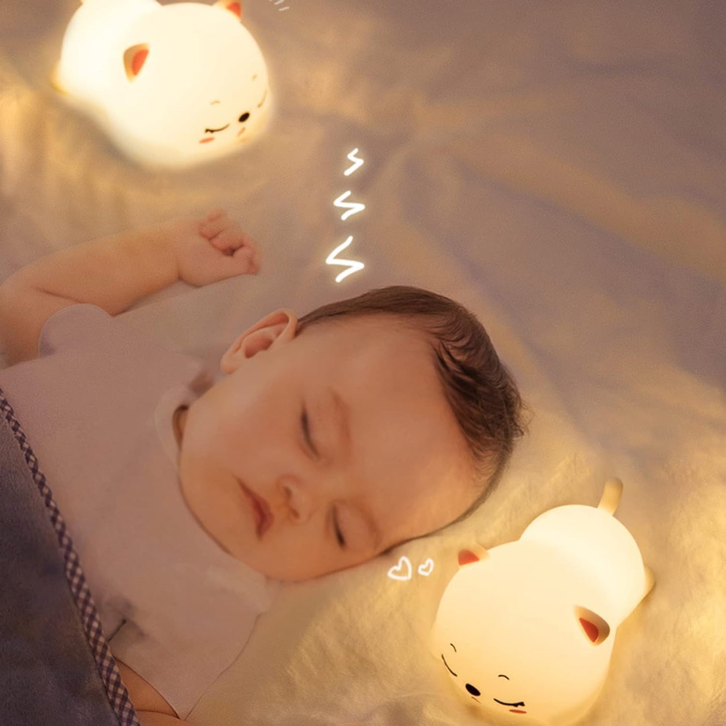 Silicone Cat Night Light – USB Rechargeable Baby Lamp - UrbanTeer
