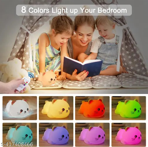 Silicone Cat Night Light – USB Rechargeable Baby Lamp - UrbanTeer