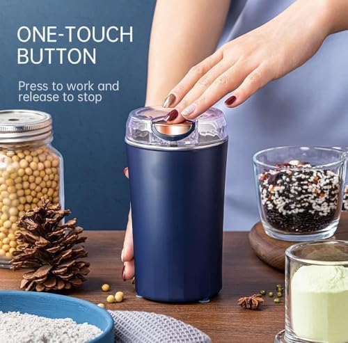 UrbanTeer™ Electric Coffee & Spice Grinder – Stainless Steel, One-Touch Portable Grinder for Herbs, Grains & Nuts