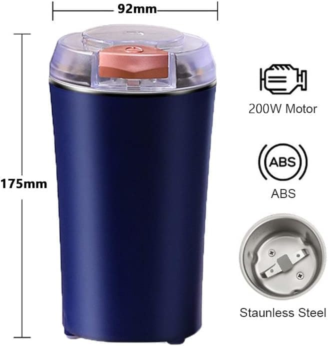 UrbanTeer™ Electric Coffee & Spice Grinder – Stainless Steel, One-Touch Portable Grinder for Herbs, Grains & Nuts