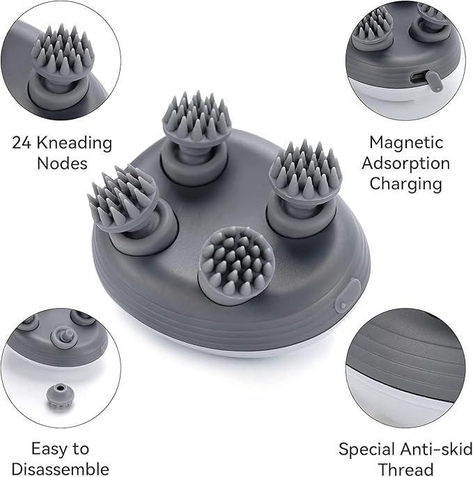 UrbanCalm™ Electric Head & Scalp Massager with 4 Rotating Heads - UrbanTeer