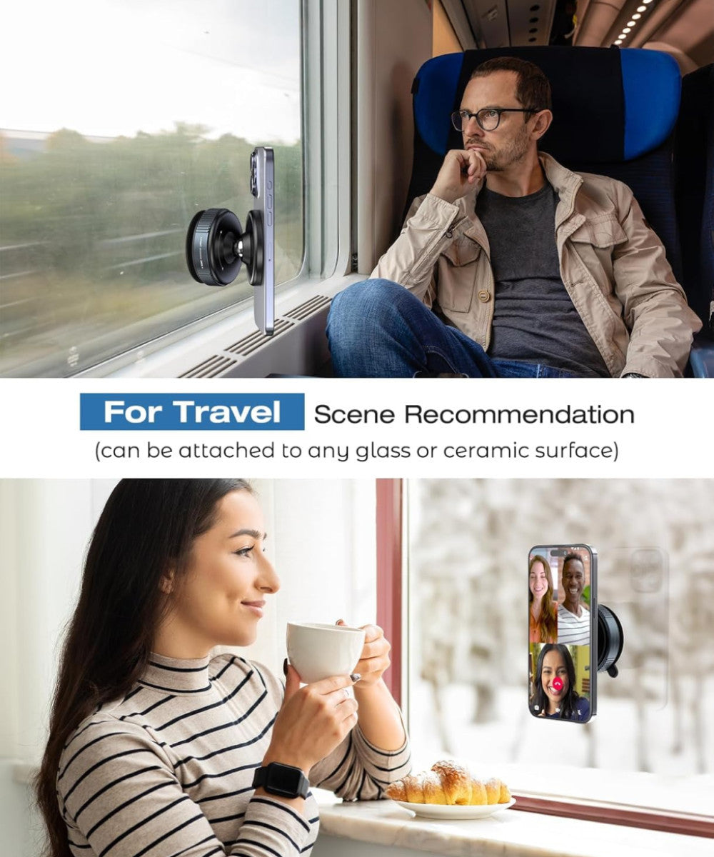 360° Vacuum Suction Phone Holder | Ultra Grip Car Mount for All Phones – Strong Magnetic Lock, Multi-Surface, Heat Resistant