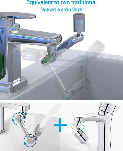 1080° Rotating Faucet Extender Aerator with Dual Water Modes – Plastic Sink Sprayer - UrbanTeer 