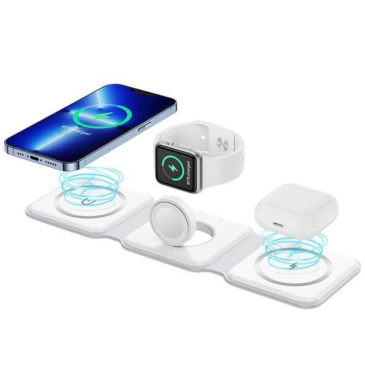 3-in-1 Foldable MagSafe Wireless Charger for iPhone, AirPods & Apple Watch - UrbanTeer 