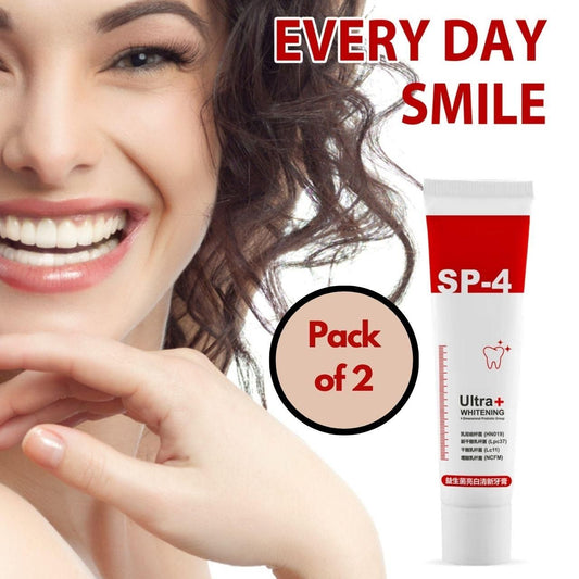 SP-4 Probiotic Whitening Toothpaste – Natural Teeth Whitening, Fresh Breath & Oral Care Buy 1 Get 1  Free