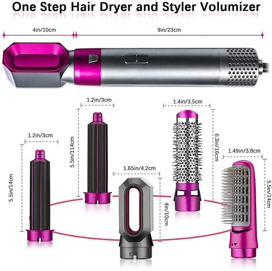 5-in-1 Hair Styler Pro: Dryer, Curler & Volumizer with Ionic Care - UrbanTeer 