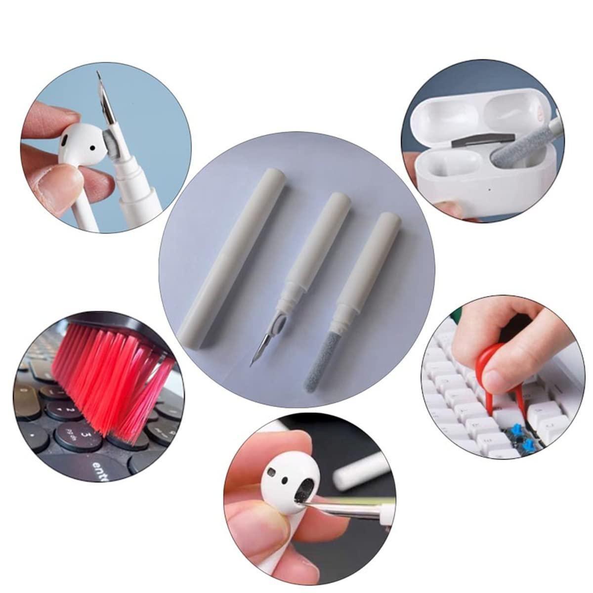 5-in-1 Keyboard & Earbuds Cleaner Kit | Soft Brush, Metal Pen Tip, Flocking Sponge & Keycap Puller | Multi-Function Cleaning Tool - UrbanTeer 