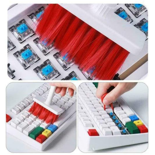 5-in-1 Keyboard & Earbuds Cleaner Kit | Soft Brush, Metal Pen Tip, Flocking Sponge & Keycap Puller | Multi-Function Cleaning Tool - UrbanTeer 