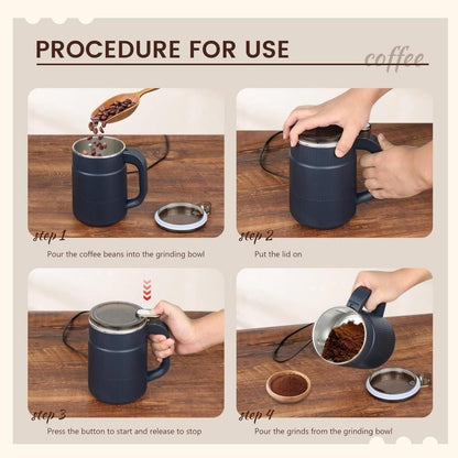 Stainless Steel Coffee Grinder for Herbs, Spices, Nuts & Grains – Heavy Duty Multipurpose Grinder for Home Kitchen