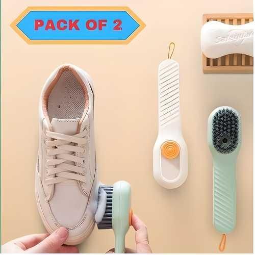Multifunctional Scrubbing Brush With Soap Dispenser (Pack of 2)