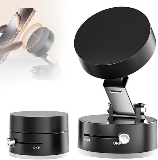 360° Vacuum Suction Phone Holder | Ultra Grip Car Mount for All Phones – Strong Magnetic Lock, Multi-Surface, Heat Resistant