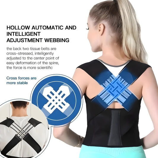 Adjustable Back Posture Corrector Belt for Men & Women – Pain Relief & Spine Support with Free Posture Guide