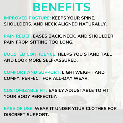 Adjustable Back Posture Corrector Belt for Men & Women – Pain Relief & Spine Support with Free Posture Guide