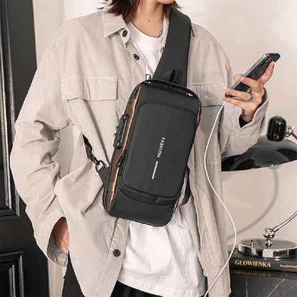 Anti-Theft Sling Bag with USB Charging Port – Unisex & Waterproof - UrbanTeer 