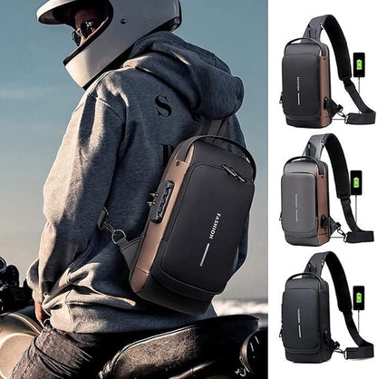 Anti-Theft Sling Bag with USB Charging Port – Unisex & Waterproof - UrbanTeer 