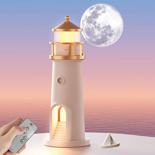 Galaxy Moon Lighthouse Projector – Remote Control Night Light - UrbanTeer 