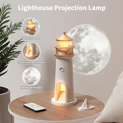 Galaxy Moon Lighthouse Projector – Remote Control Night Light - UrbanTeer 