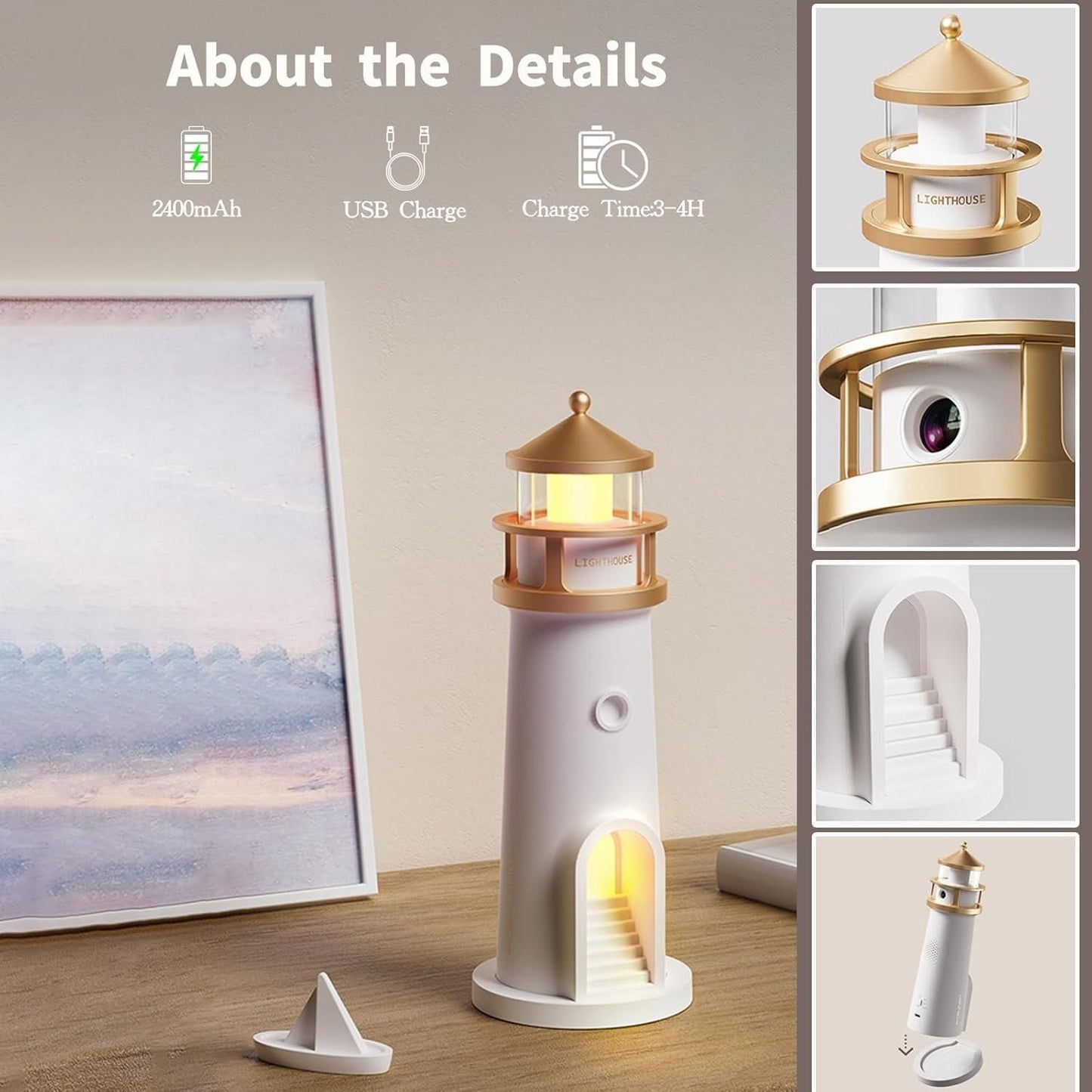 Galaxy Moon Lighthouse Projector – Remote Control Night Light - UrbanTeer 