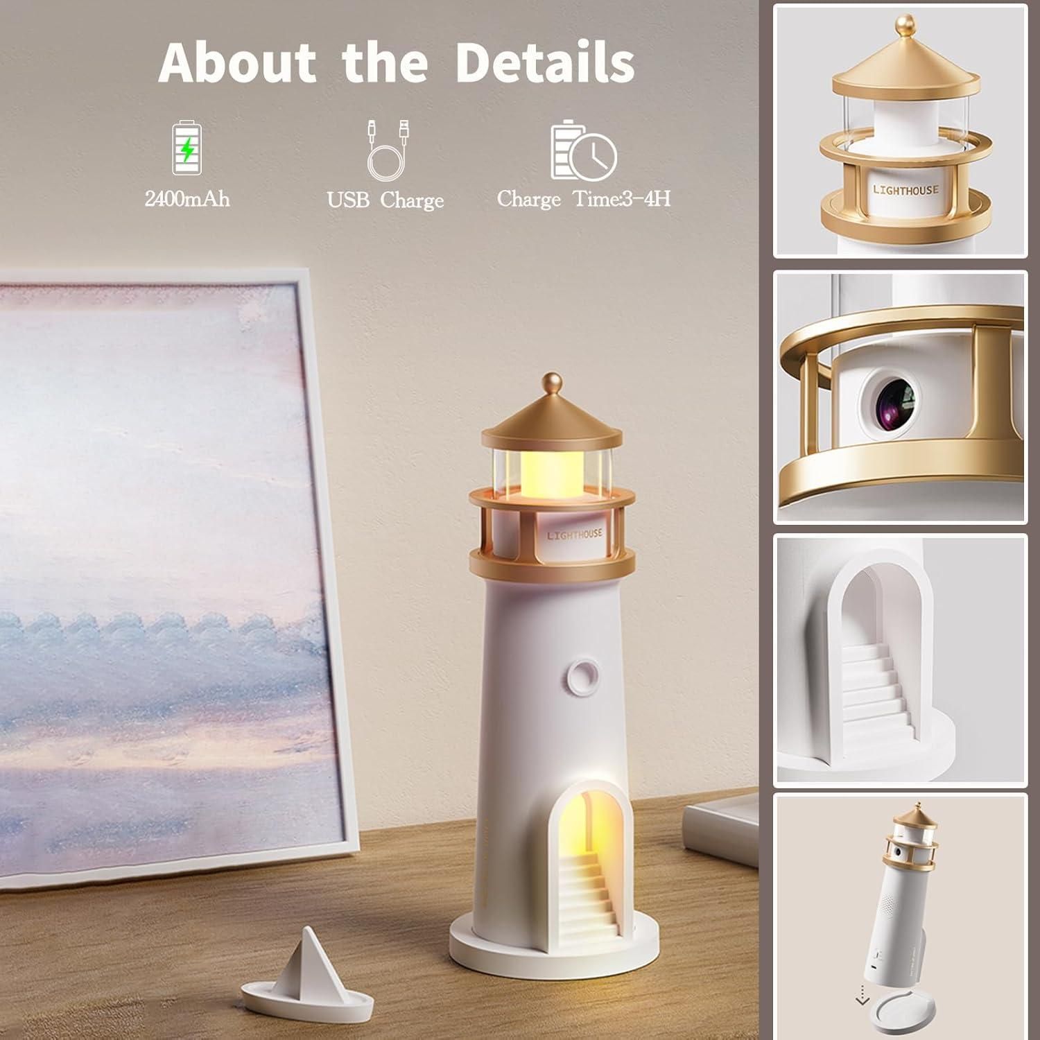 Galaxy Moon Lighthouse Projector – Remote Control Night Light - UrbanTeer 
