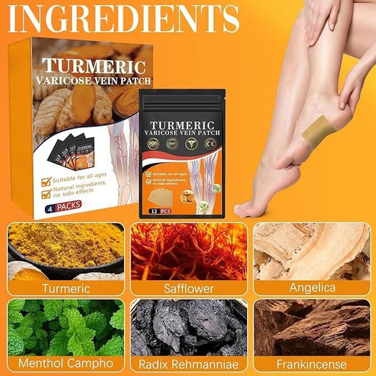Herbal Turmeric Varicose Vein Relief Patches - UrbanTeer 