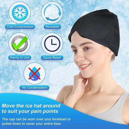 Magic Secret Gel Headache Relief Cap | Hot & Cold Therapy Ice Pack for Migraine, Puffy Eyes & Sinus Stress - UrbanTeer 