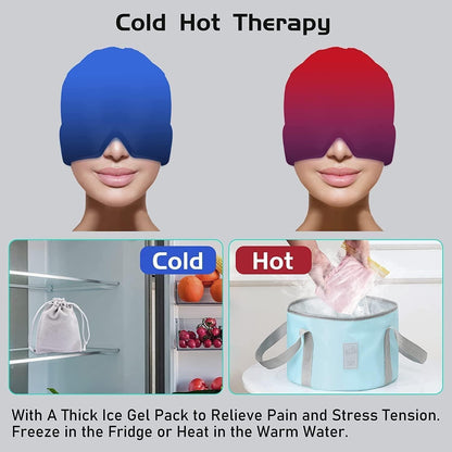 Magic Secret Gel Headache Relief Cap | Hot & Cold Therapy Ice Pack for Migraine, Puffy Eyes & Sinus Stress - UrbanTeer 