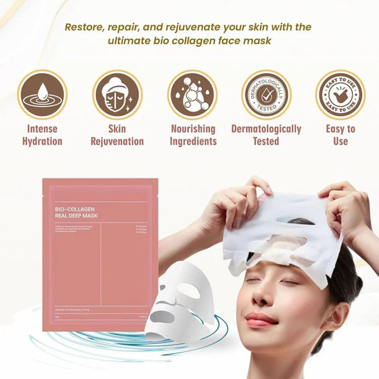 Overnight Korean Bio-Collagen Face Mask for Deep Hydration 4 Pieces - UrbanTeer 
