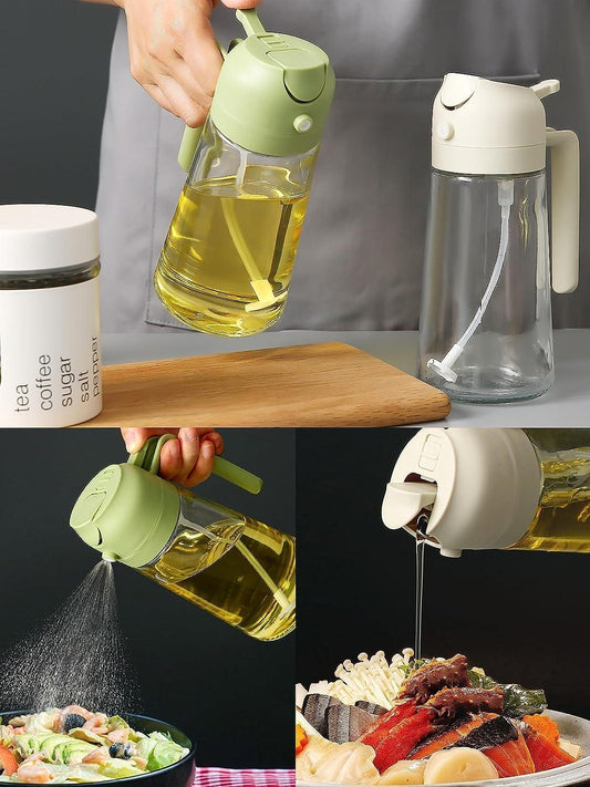 Portable Sprayer & Oil Dispenser – Dual Mode Glass Bottle for Kitchen & BBQ - UrbanTeer 