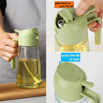 Portable Sprayer & Oil Dispenser – Dual Mode Glass Bottle for Kitchen & BBQ - UrbanTeer 