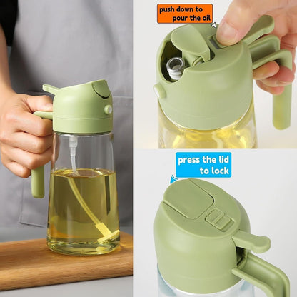 Portable Sprayer & Oil Dispenser – Dual Mode Glass Bottle for Kitchen & BBQ - UrbanTeer 