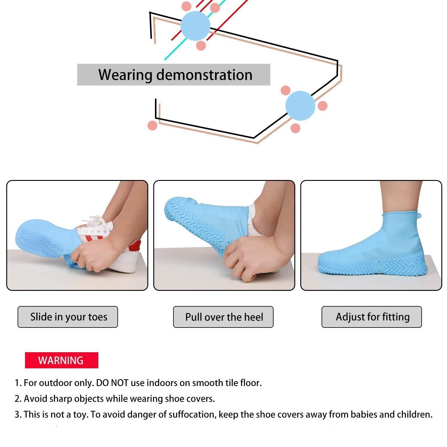 Reusable Silicone Waterproof Shoe Covers | Anti-Skid Boot Protector | Flexible & Portable Rain Shoe Cover - UrbanTeer 