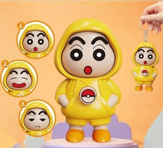 Shinchan Face Changing Keychain with 3 Expressions 3D Cartoon Character ABS Toy Key Holder Unisex Keychain for Bags, Cars & Gifts Cute Action Figure for Kids & Adults - UrbanTeer  