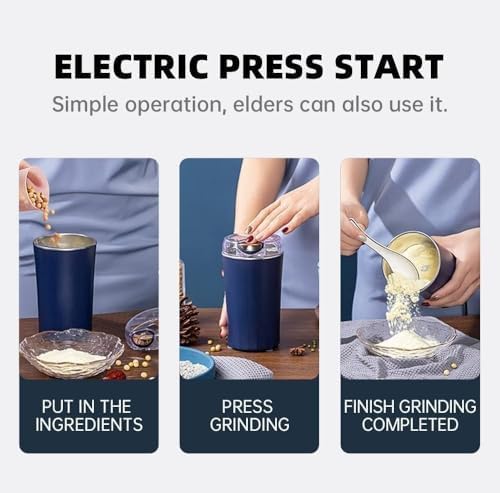 UrbanTeer™ Electric Coffee & Spice Grinder – Stainless Steel, One-Touch Portable Grinder for Herbs, Grains & Nuts