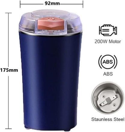 UrbanTeer™ Electric Coffee & Spice Grinder – Stainless Steel, One-Touch Portable Grinder for Herbs, Grains & Nuts